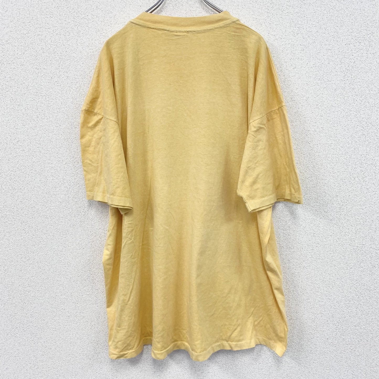 古着 used　anvil　半袖プリントTシャツ　チューリップ　シングルステッチ　90s　レトロ　黄色　クルーネック　2XLサイズ