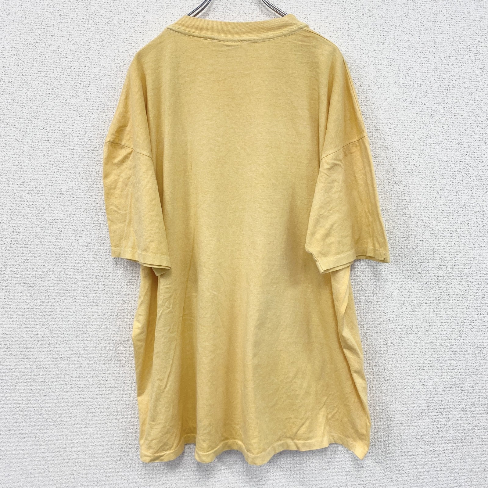 古着 used　anvil　半袖プリントTシャツ　チューリップ　シングルステッチ　90s　レトロ　黄色　クルーネック　2XLサイズ