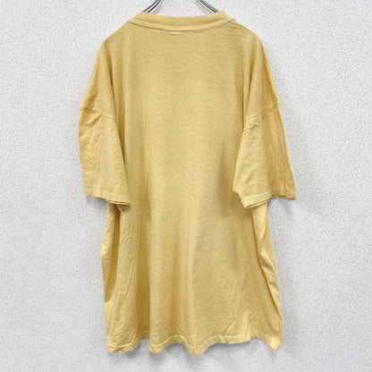 古着 used　anvil　半袖プリントTシャツ　チューリップ　シングルステッチ　90s　レトロ　黄色　クルーネック　2XLサイズ