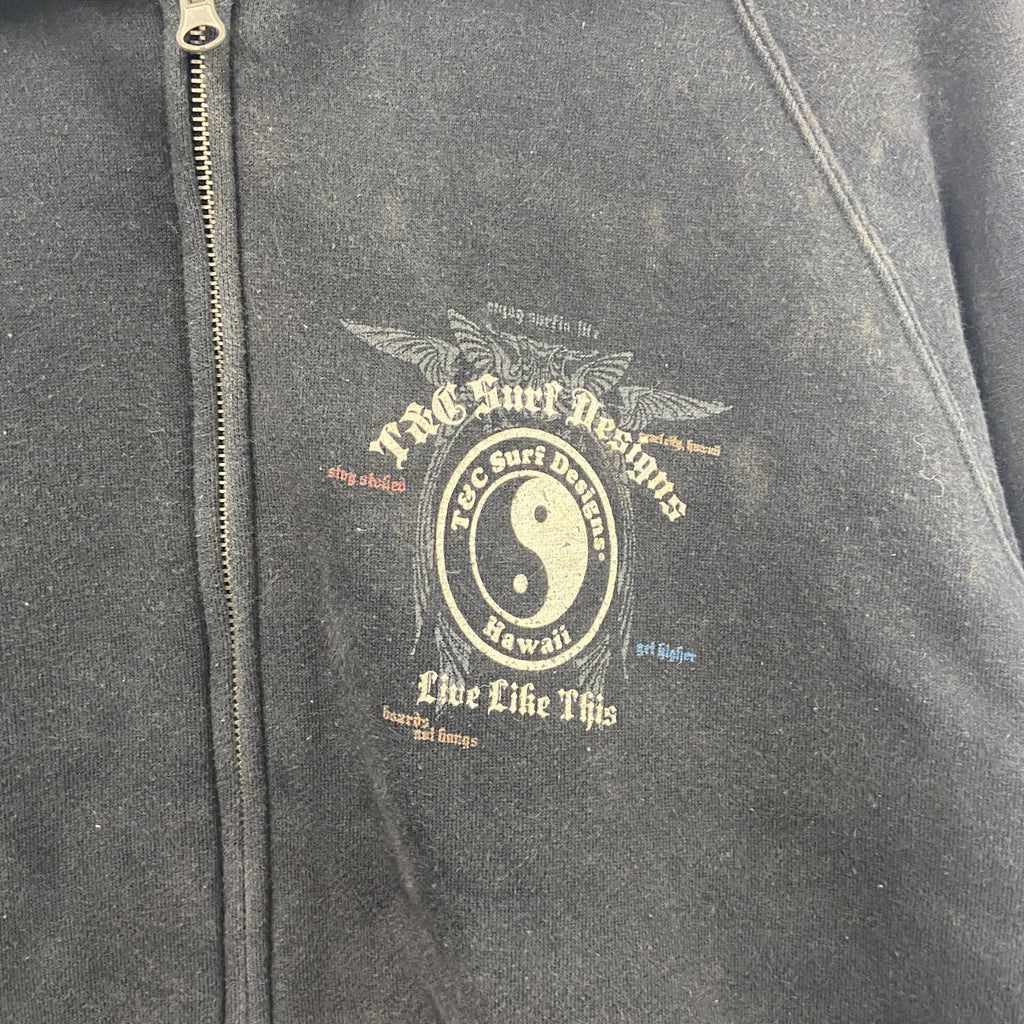 T&C Surf Designs　フルジップパーカー/フーディー　黒　ブラック　XLサイズ