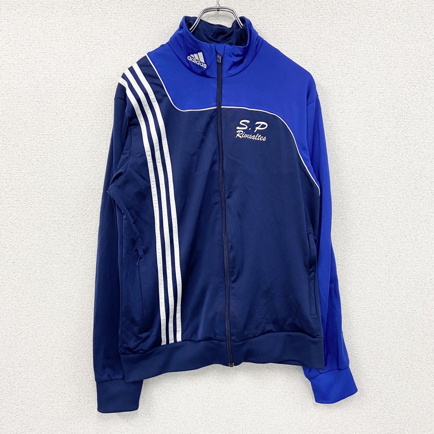 00s　adidas　アディダス　トラックジャケット/ジャージ　パフォーマンスロゴ　ヴィンテージ　紺　ネイビー　Mサイズ