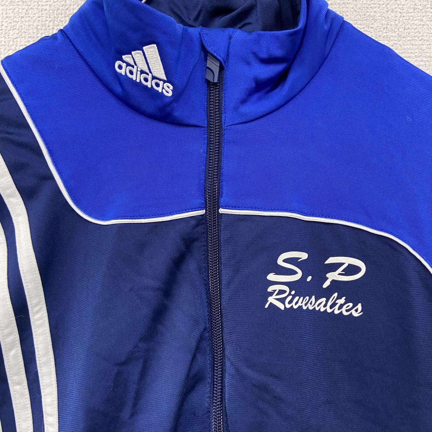 00s　adidas　アディダス　トラックジャケット/ジャージ　パフォーマンスロゴ　ヴィンテージ　紺　ネイビー　Mサイズ