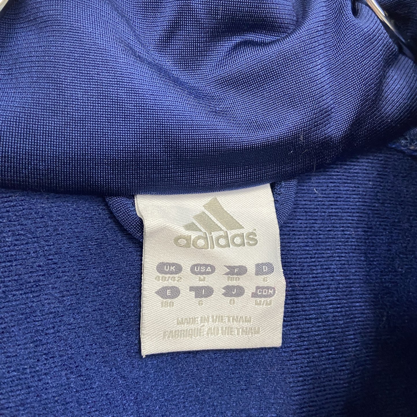 00s　adidas　アディダス　トラックジャケット/ジャージ　パフォーマンスロゴ　ヴィンテージ　紺　ネイビー　Mサイズ