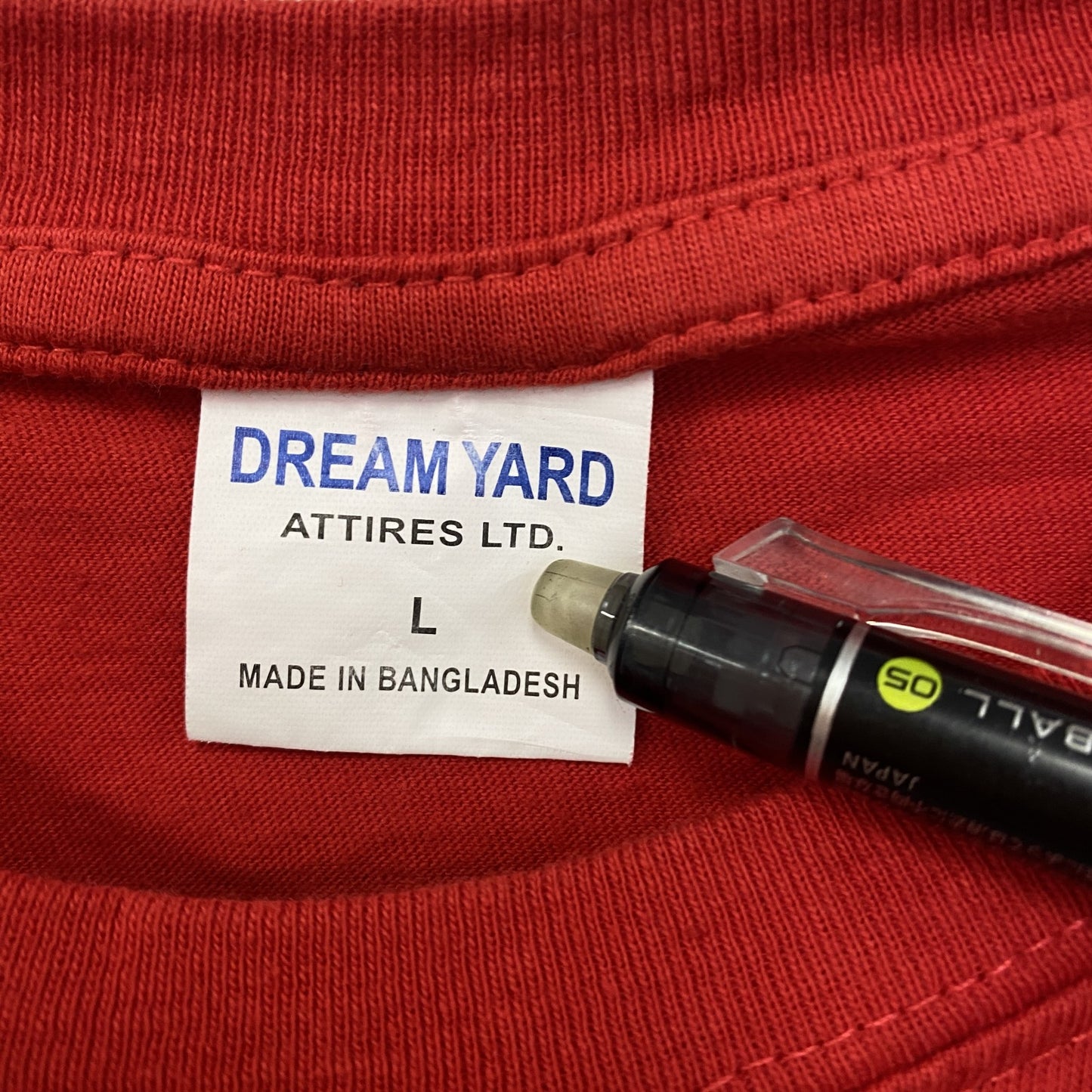 古着 used　DREAM YARD　半袖プリントTシャツ　BIER KONIG　レトロ　カジュアル　赤　クルーネック　Lサイズ