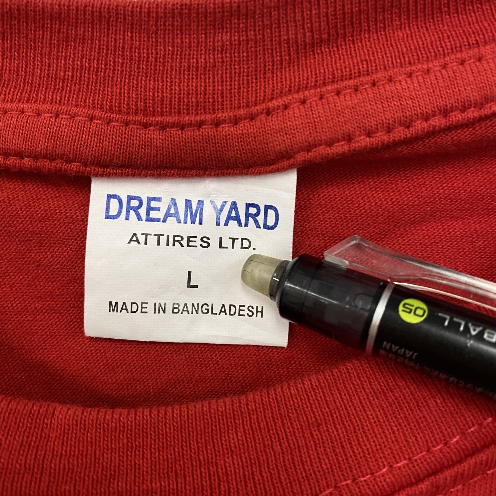 古着 used　DREAM YARD　半袖プリントTシャツ　BIER KONIG　レトロ　カジュアル　赤　クルーネック　Lサイズ