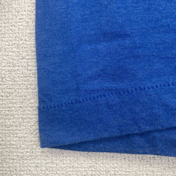 古着 used　半袖プリントTシャツ　シングルステッチ　シボレー　レトロ　クルーネック　ヴィンテージ　90s　青　ブルー　Lサイズ
