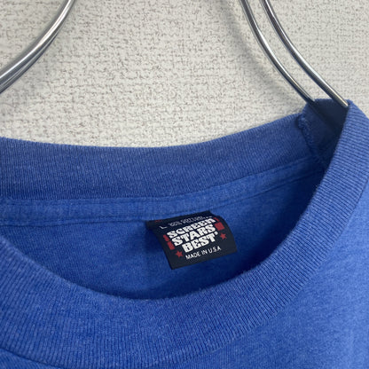 古着 used　半袖プリントTシャツ　シングルステッチ　シボレー　レトロ　クルーネック　ヴィンテージ　90s　青　ブルー　Lサイズ