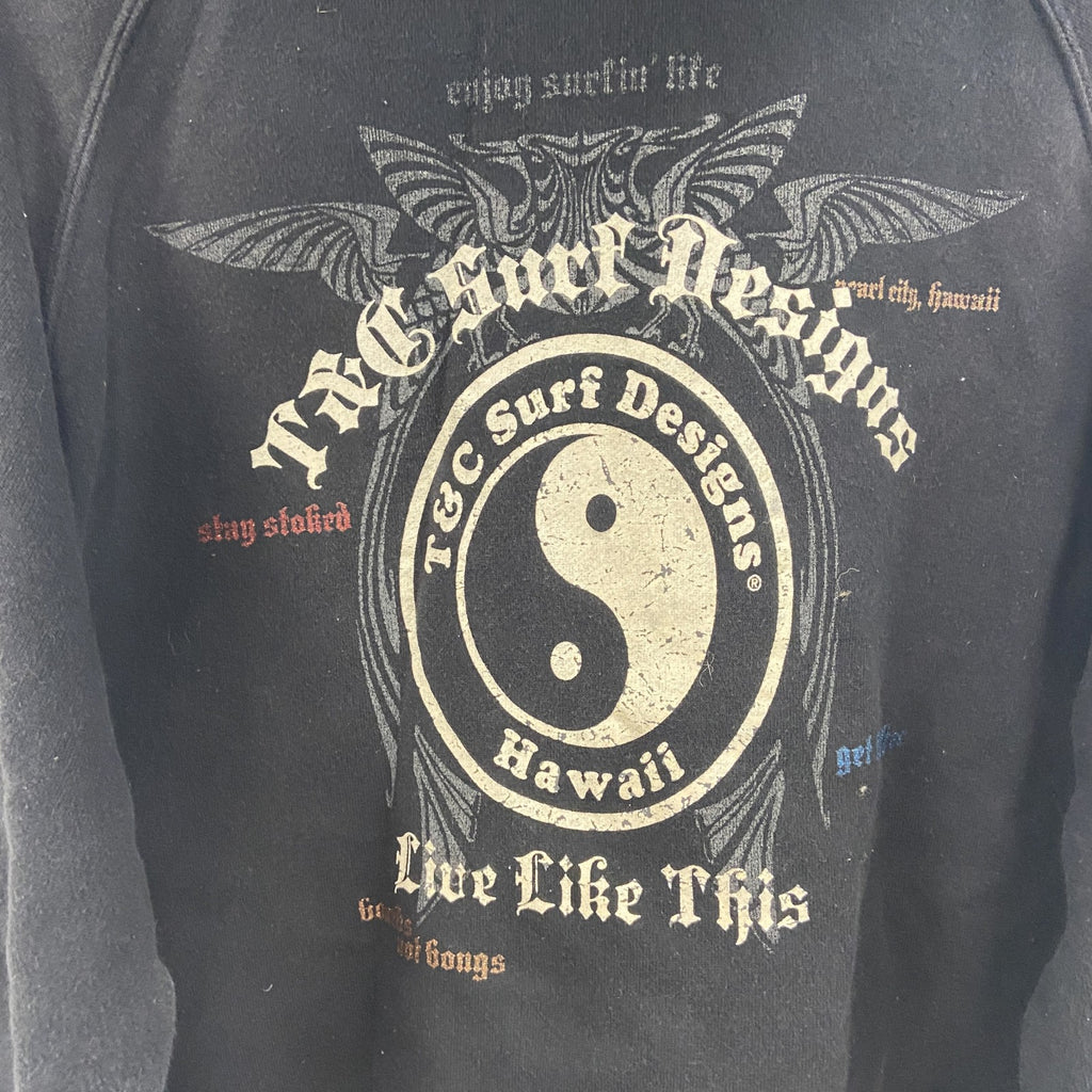 T&C Surf Designs　フルジップパーカー/フーディー　黒　ブラック　XLサイズ