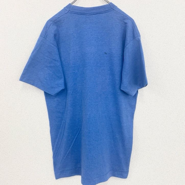 古着 used　半袖プリントTシャツ　シングルステッチ　シボレー　レトロ　クルーネック　ヴィンテージ　90s　青　ブルー　Lサイズ