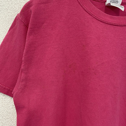 古着 used　GILDAN ギルダン　半袖プリントTシャツ　BAMA　レトロ　カジュアル　ピンク　クルーネック　Sサイズ