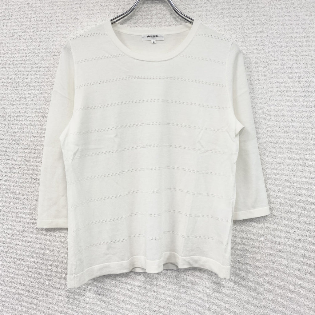 Pierre Cardin　ピエールカルダン　コットンニットセーター　白　ホワイト　アイボリー　42サイズ