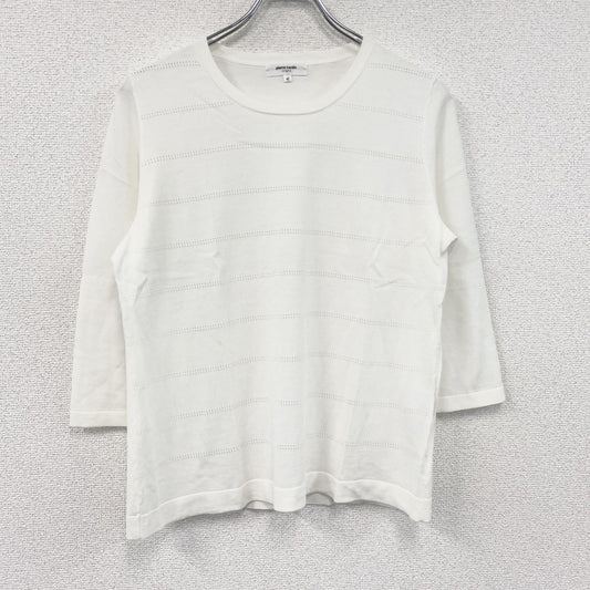 Pierre Cardin　ピエールカルダン　コットンニットセーター　白　ホワイト　アイボリー　42サイズ