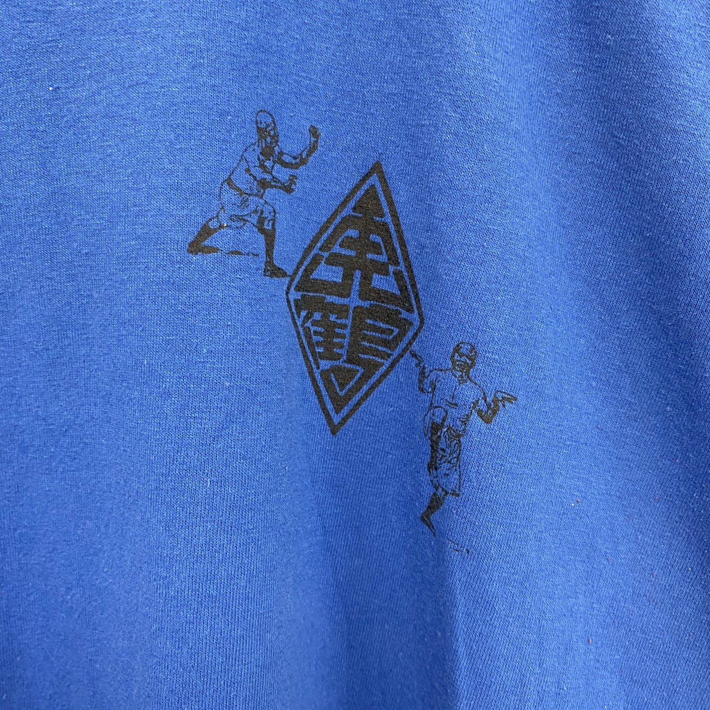 古着 used　Hanes ヘインズ　半袖プリントTシャツ　シングルステッチ　90s　カジュアル　青　クルーネック　Lサイズ