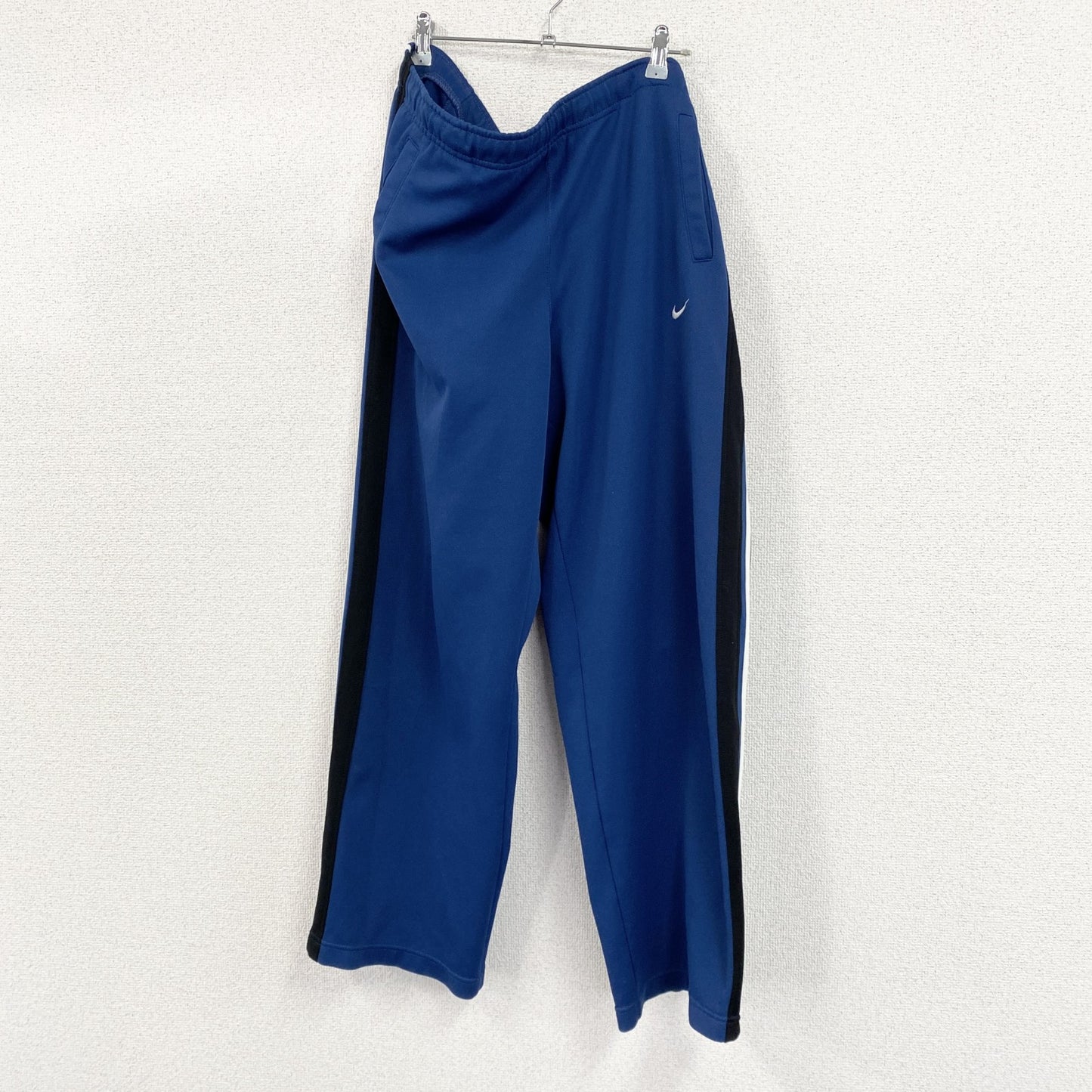 90s　NIKE　ナイキ　ジャージストレートパンツ　トラックパンツ/ジャージ　スウッシュ　青　ブルー　XLサイズ