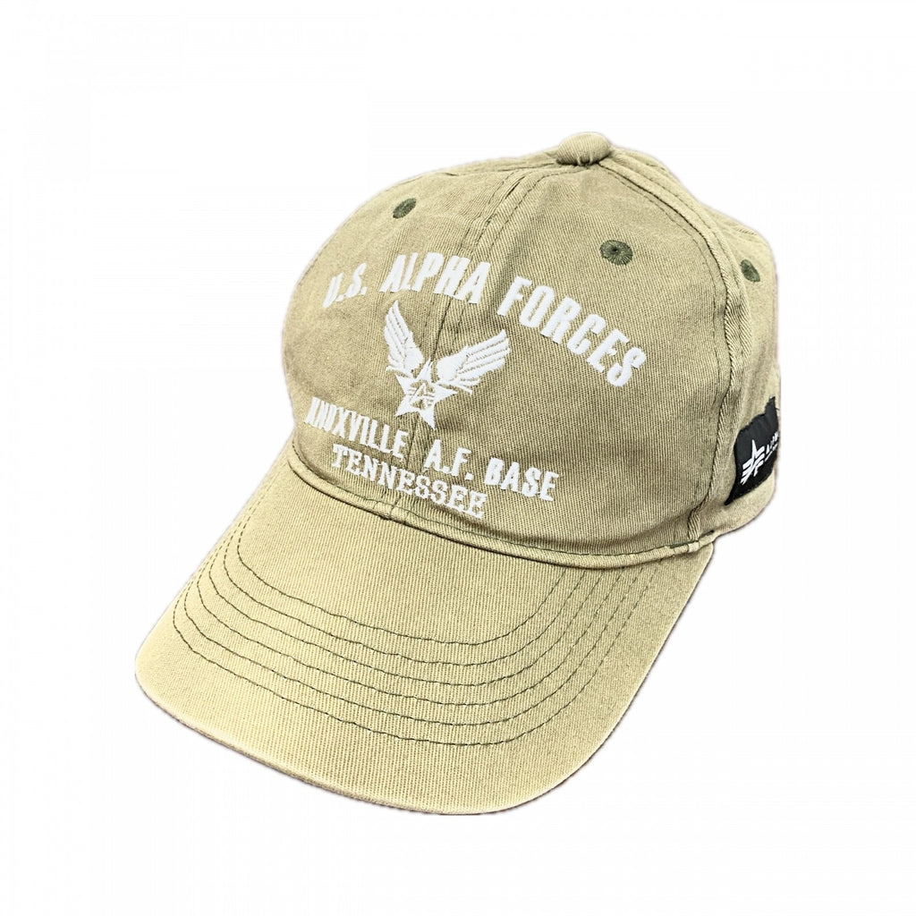 ALPHA INDUSTRIES　アルファインダストリーズ　キャップ　アーチプリント　4連プリント　刺繍ロゴ　ベージュ　57～59サイズ