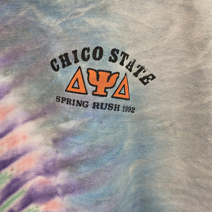 古着 used　ONEITA　半袖プリントTシャツ　90s　シングルステッチ　カジュアルデザイン　グレー　クルーネック　XLサイズ
