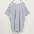 古着 used　半袖プリントTシャツ　シングルステッチ　クルーネック　ヴィンテージ　レトロ　ボーダー　青　ブルー　XLサイズ