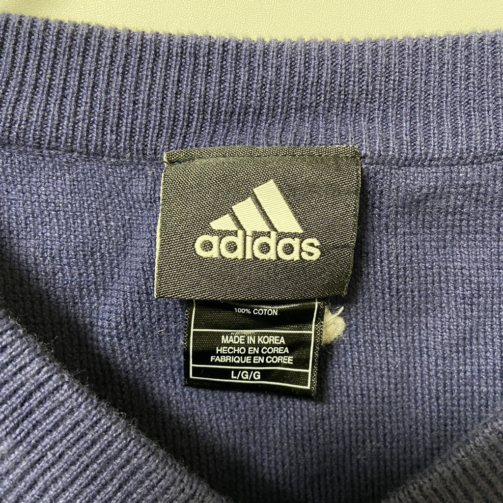 古着 used　adidas アディダス　NBA　グリズリーズ　ニットベスト　セーター　ワンポイントロゴ刺繍　ネイビー　Lサイズ