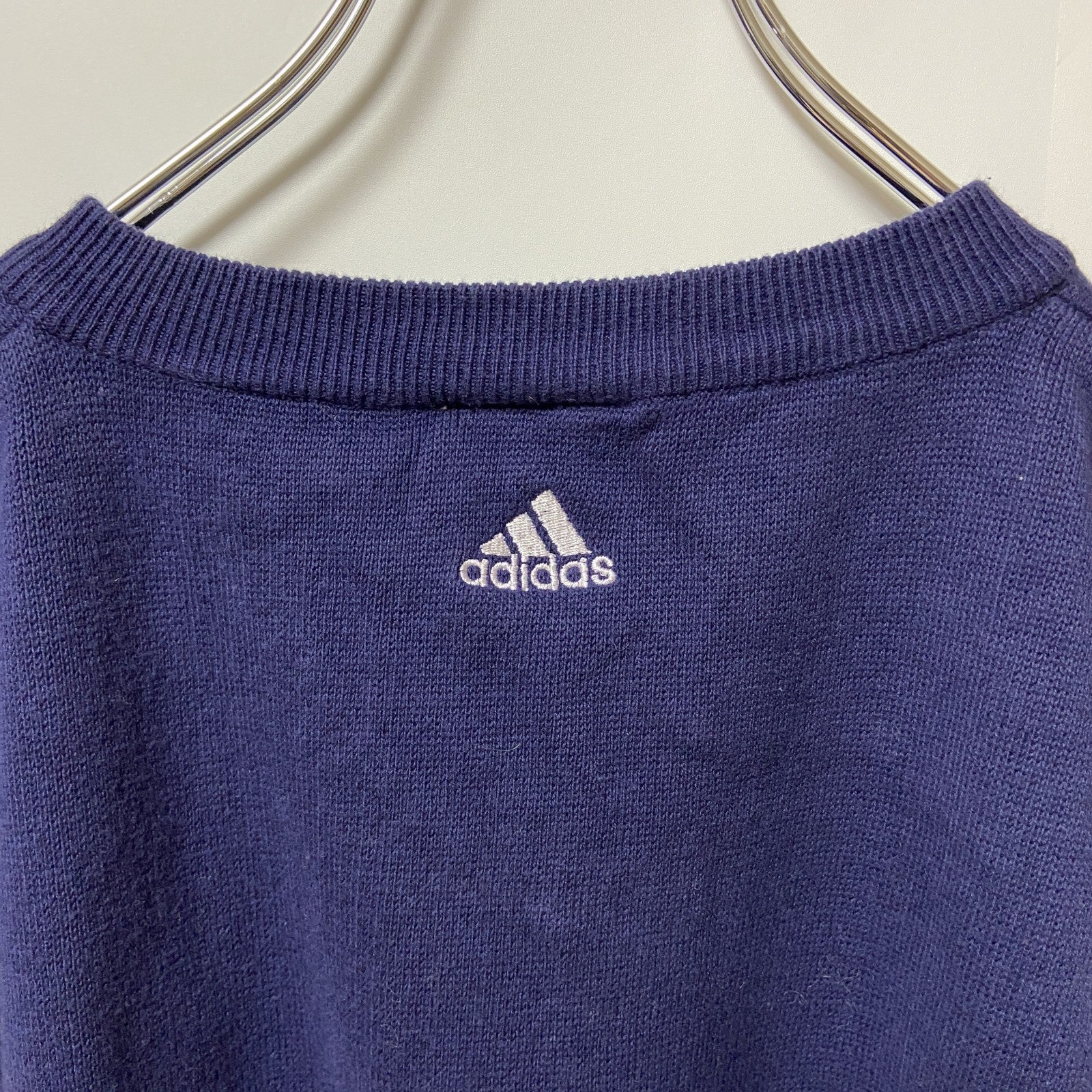 古着 used　adidas アディダス　NBA　グリズリーズ　ニットベスト　セーター　ワンポイントロゴ刺繍　ネイビー　Lサイズ