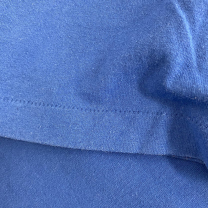 古着 used　Hanes ヘインズ　半袖プリントTシャツ　シングルステッチ　90s　カジュアル　青　クルーネック　Lサイズ