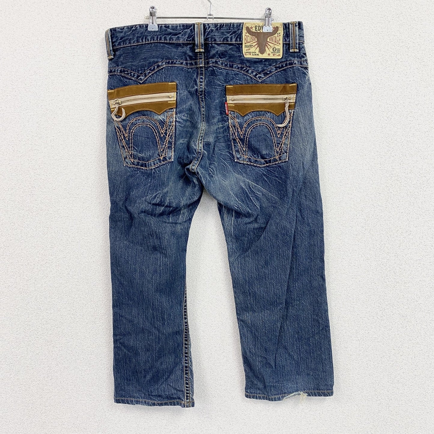 EDWIN 　エドウィン　464XVS　デニムパンツ/ジーンズ　縦落ち　鬼ヒゲ　ジップフライ　インディゴ　36サイズ
