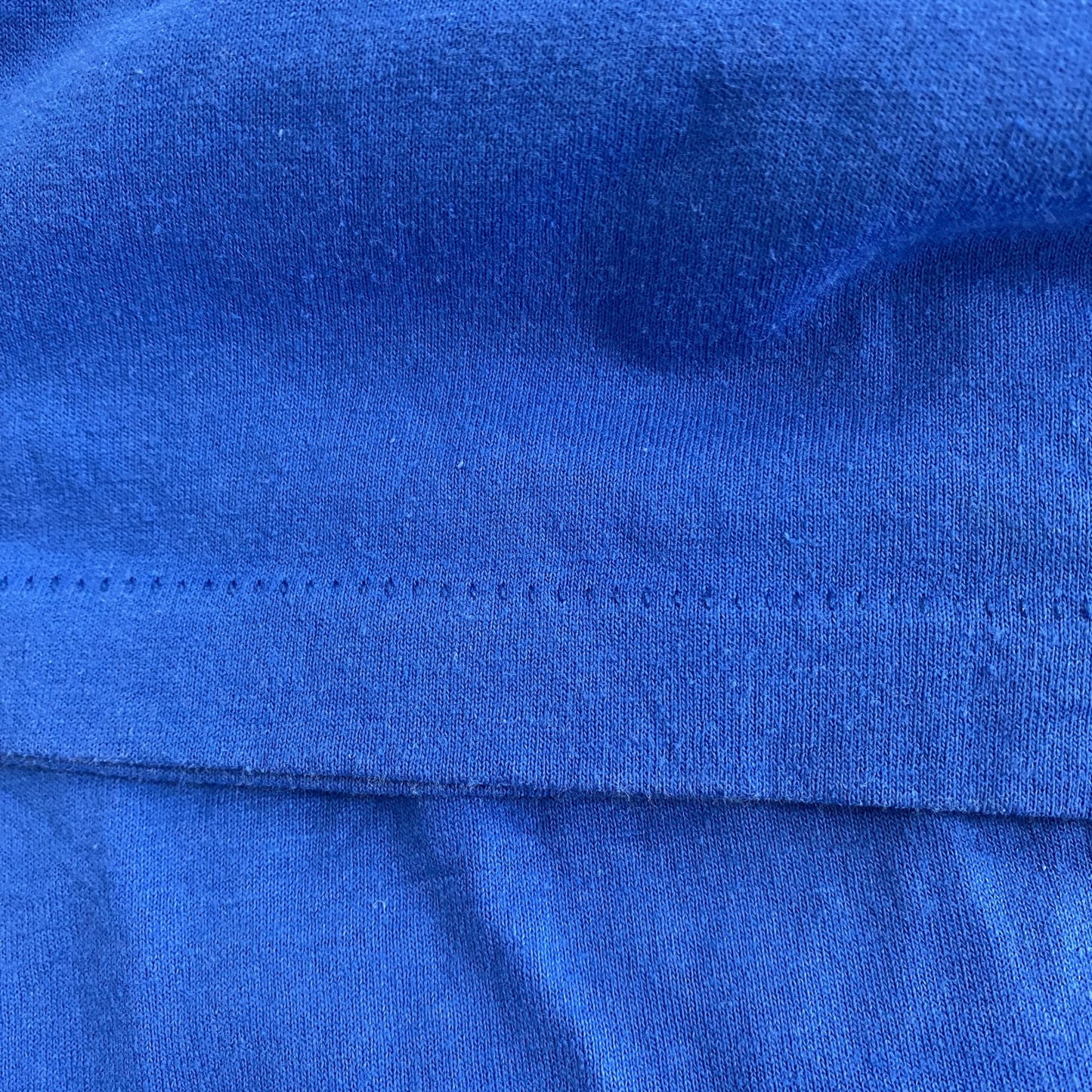 古着 used　Hanes ヘインズ　半袖プリントTシャツ　シングルステッチ　90s　カジュアル　青　クルーネック　Lサイズ