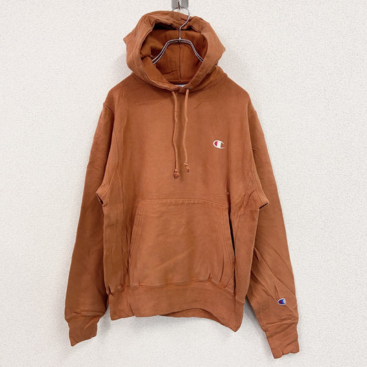 Champion　チャンピオン　リバースウィーブ　スウェットパーカー/フーディー　ヘビーウエイト　刺繍ロゴ　現行　オレンジ　Sサイズ