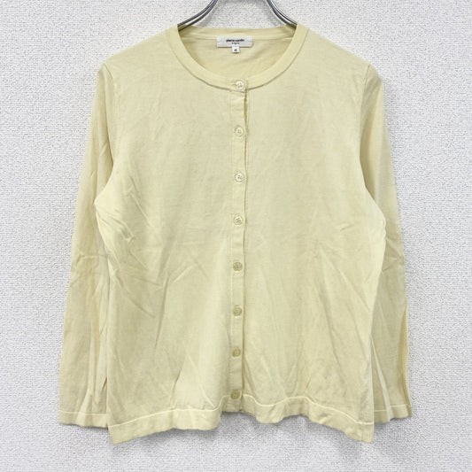pierre cardin　ピエールカルダン　コットンニットカーディガン　パステルイエロー　42サイズ