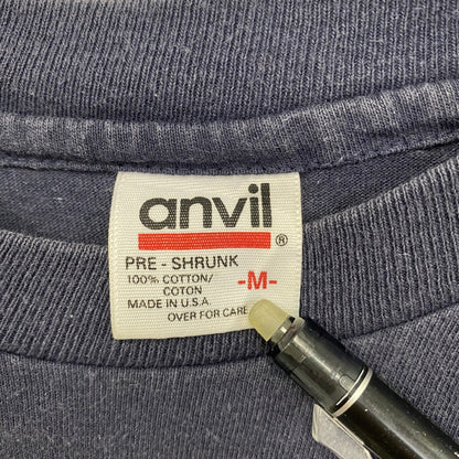 古着 used　anvil アンヴィル　半袖プリントTシャツ　90s　シングルステッチ　馬　ネイビー　クルーネック　Mサイズ
