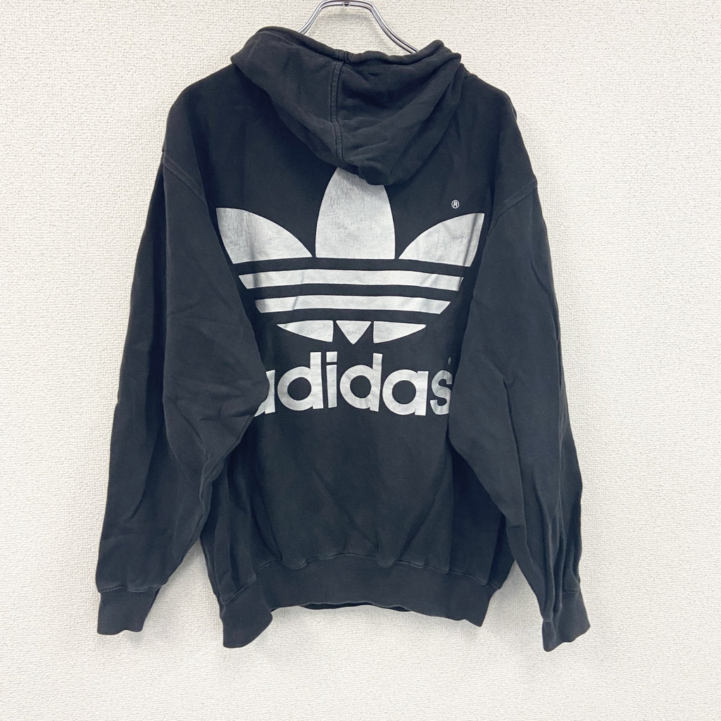 adidas　アディダス　スウェットパーカー/フーディー　黒　ブラック　Lサイズ　