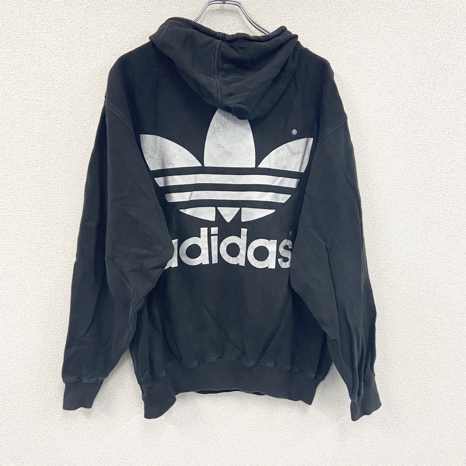 adidas　アディダス　スウェットパーカー/フーディー　黒　ブラック　Lサイズ　