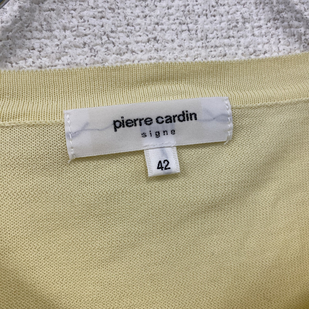 pierre cardin　ピエールカルダン　コットンニットカーディガン　パステルイエロー　42サイズ