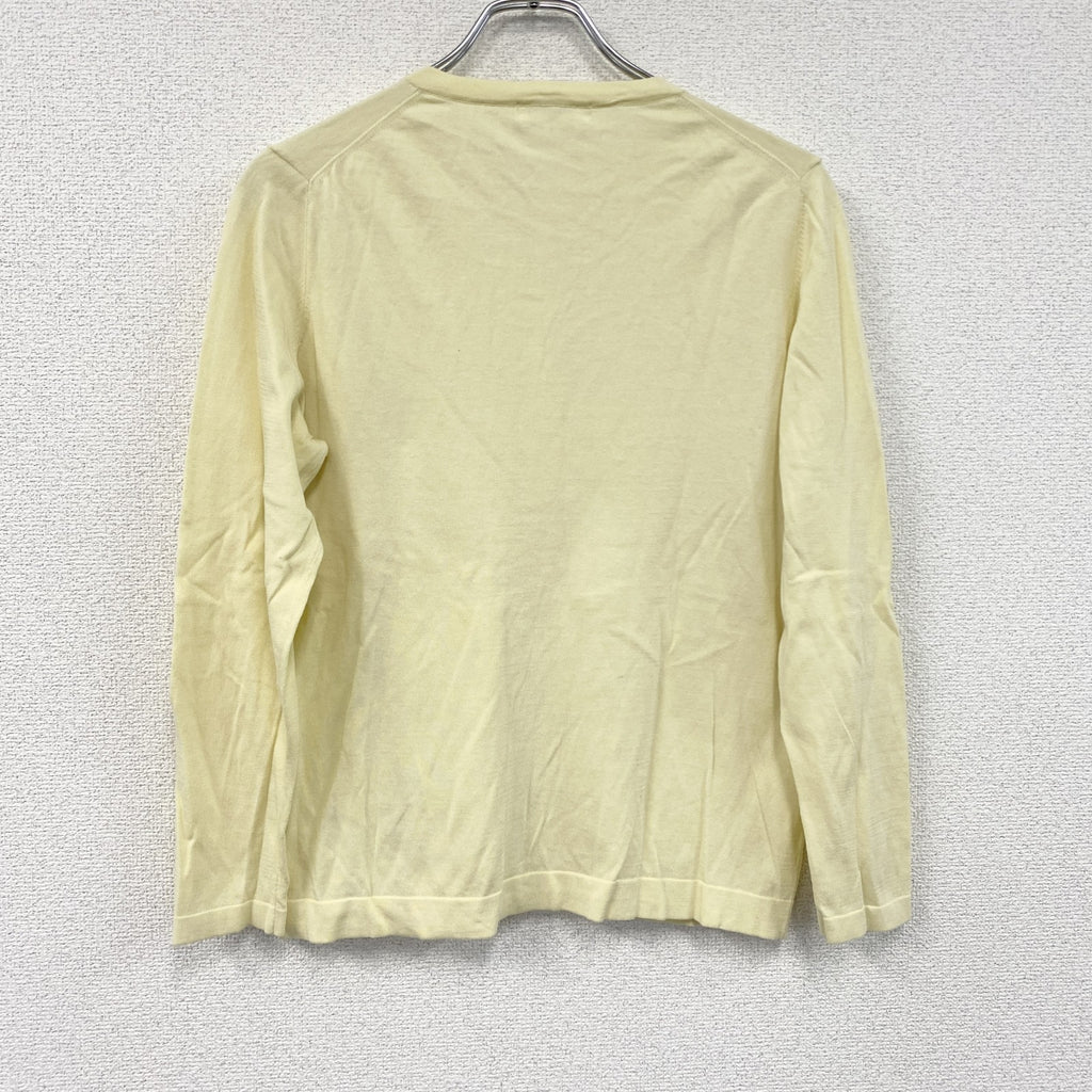 pierre cardin　ピエールカルダン　コットンニットカーディガン　パステルイエロー　42サイズ