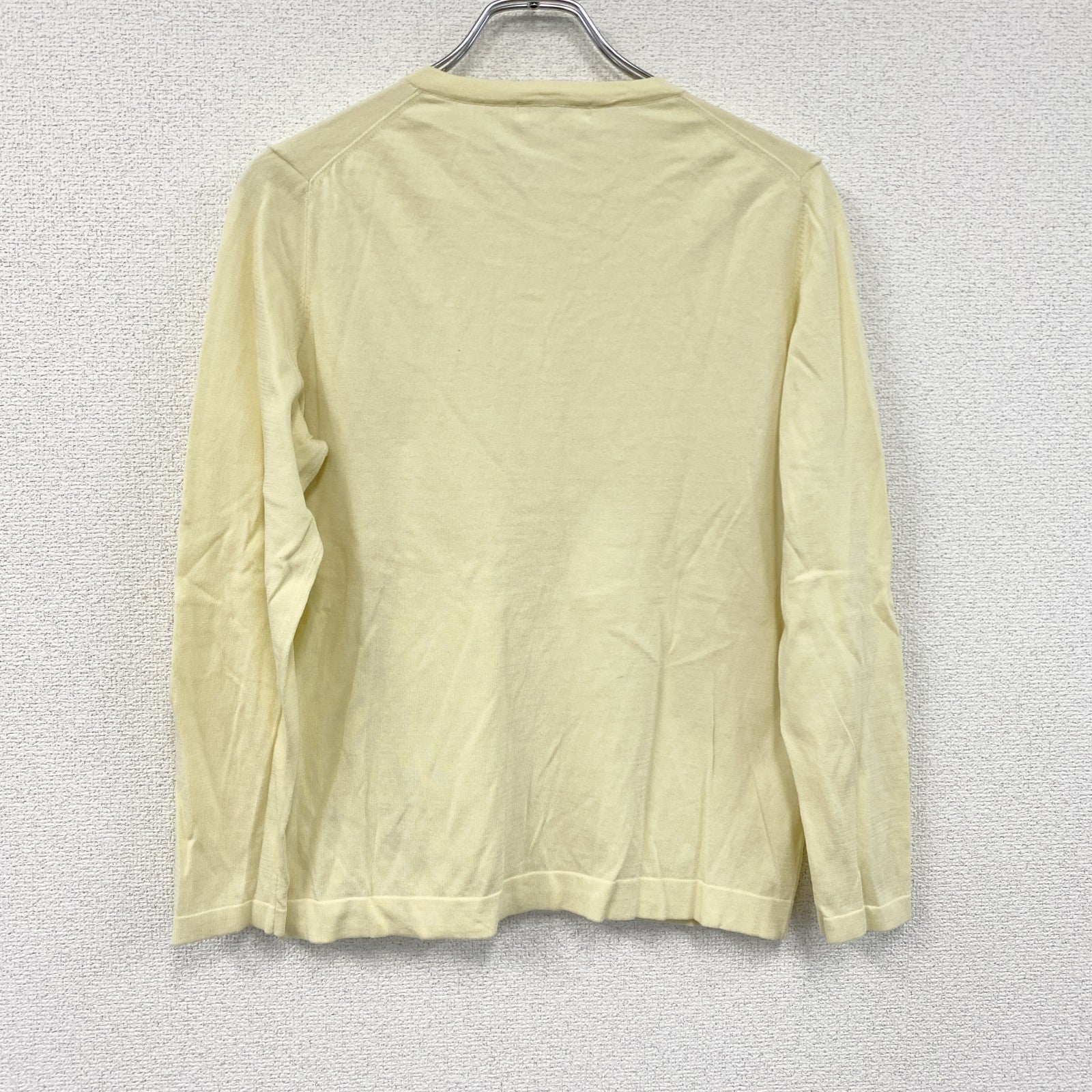 pierre cardin　ピエールカルダン　コットンニットカーディガン　パステルイエロー　42サイズ