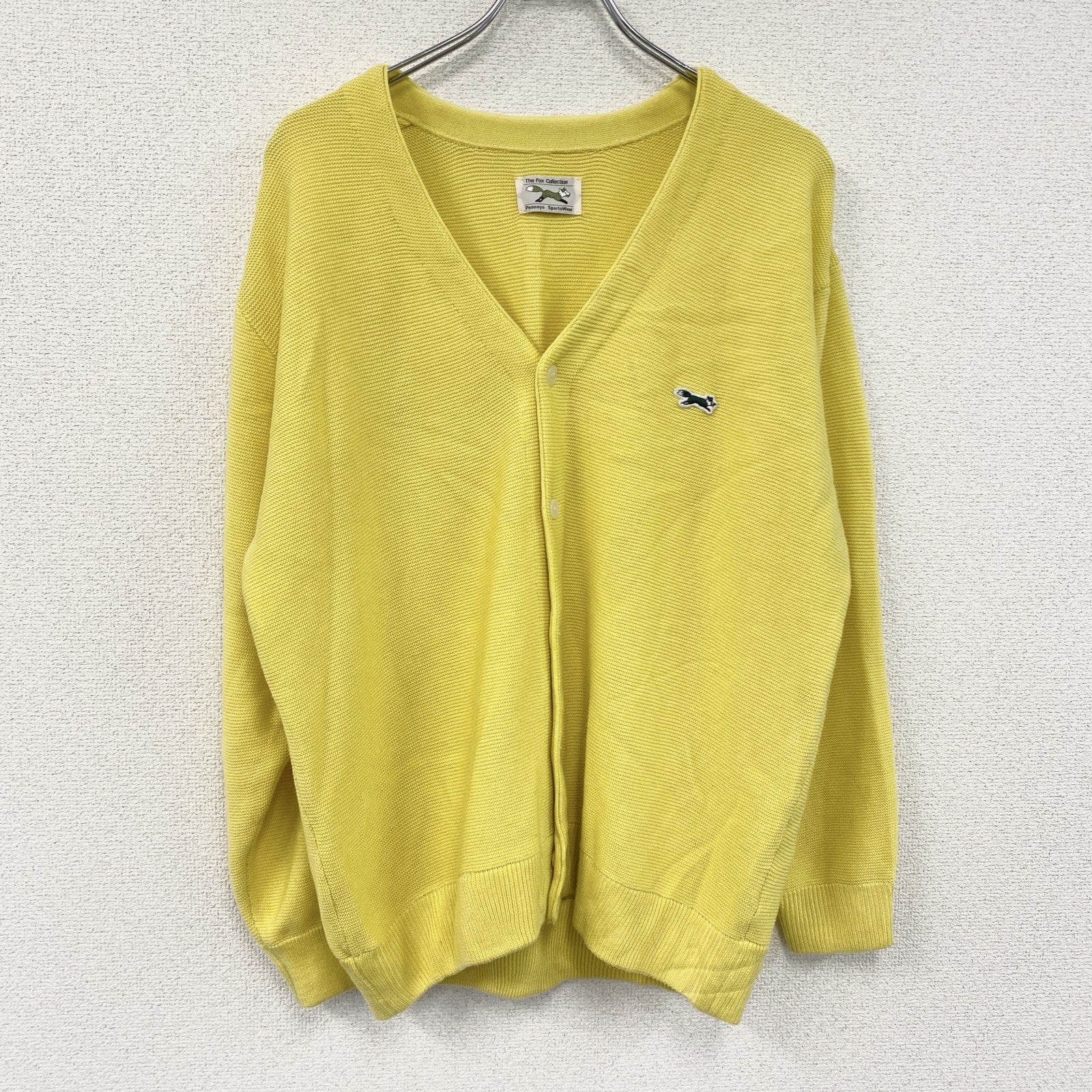 THE FOX COLLECTION　ザフォックスコレクション　アクリルニットカーディガン　黄色　イエロー　Lサイズ