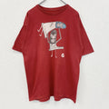 古着 used　BILLA BONG　半袖プリントTシャツ　マスク　プロレス　カジュアル　赤　レッド　クルーネック　Lサイズ