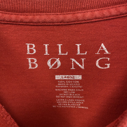 古着 used　BILLA BONG　半袖プリントTシャツ　マスク　プロレス　カジュアル　赤　レッド　クルーネック　Lサイズ