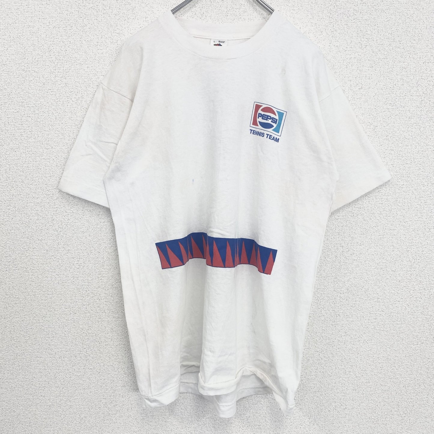 古着 used　PEPSI　ペプシ　半袖プリントTシャツ　シングルステッチ　クルーネック　ヴィンテージ　白　ホワイト　Lサイズ
