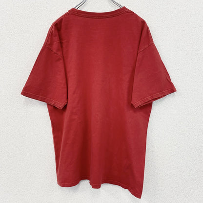 古着 used　BILLA BONG　半袖プリントTシャツ　マスク　プロレス　カジュアル　赤　レッド　クルーネック　Lサイズ