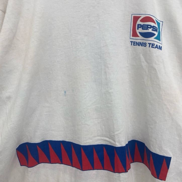 古着 used　PEPSI　ペプシ　半袖プリントTシャツ　シングルステッチ　クルーネック　ヴィンテージ　白　ホワイト　Lサイズ