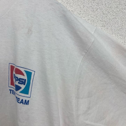 古着 used　PEPSI　ペプシ　半袖プリントTシャツ　シングルステッチ　クルーネック　ヴィンテージ　白　ホワイト　Lサイズ