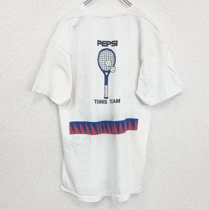 古着 used　PEPSI　ペプシ　半袖プリントTシャツ　シングルステッチ　クルーネック　ヴィンテージ　白　ホワイト　Lサイズ