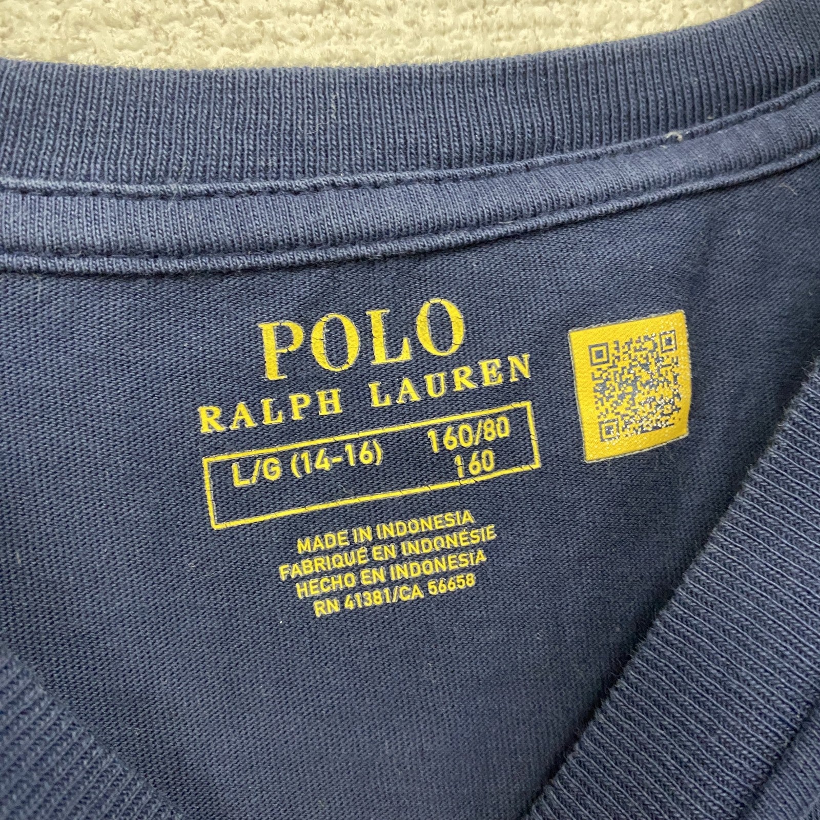 POLO RALPH LAUREN　ラルフローレン　半袖Tシャツ　ロゴ刺繡　紺　ネイビー　160サイズ