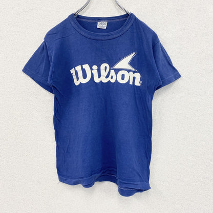 ～90s　SECO　半袖プリントTシャツ　Wilson　シングルステッチ　デカロゴ　ヴィンテージ　青　ブルー　Sサイズ
