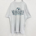 古着 used　JERZEES　半袖プリントTシャツ　レトロデザイン　クルーネック　ミネソタ　ライトグレー　XLサイズ