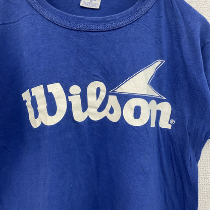 ～90s　SECO　半袖プリントTシャツ　Wilson　シングルステッチ　デカロゴ　ヴィンテージ　青　ブルー　Sサイズ
