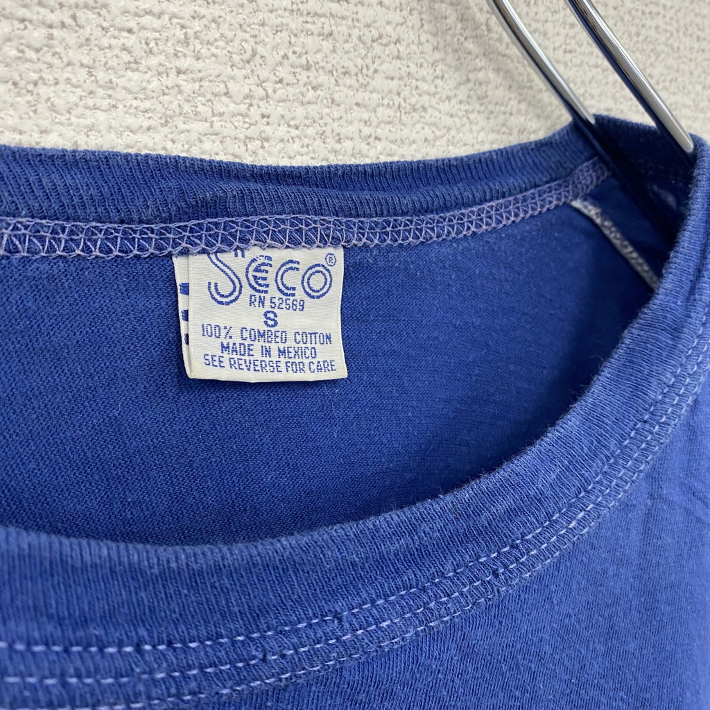 ～90s　SECO　半袖プリントTシャツ　Wilson　シングルステッチ　デカロゴ　ヴィンテージ　青　ブルー　Sサイズ