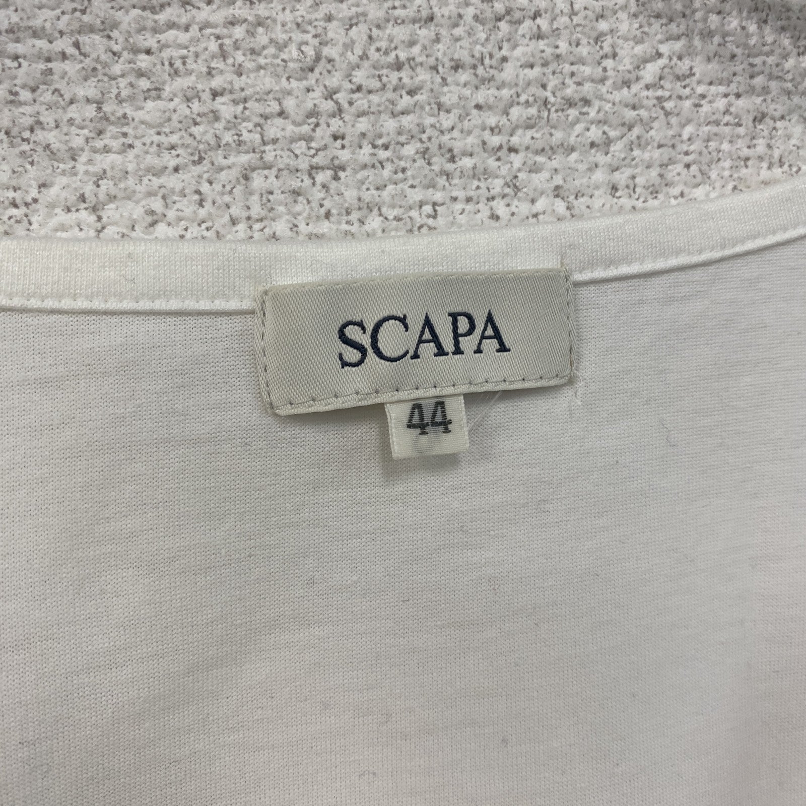 SCAPA　スキャパ　レース装飾半袖Tシャツ　白　ホワイト　44サイズ