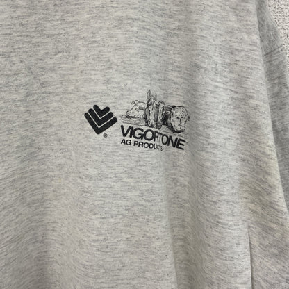 古着 used　K-PRODUCTS　半袖プリントTシャツ　シングルステッチ　90s　カジュアル　グレー　クルーネック　XLサイズ