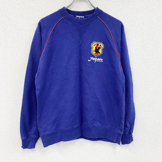 00s　Japan National Team　サッカー日本代表　スウェット/トレーナー　前V　ラグランスリーブ　紺　ネイビー　Mサイズ